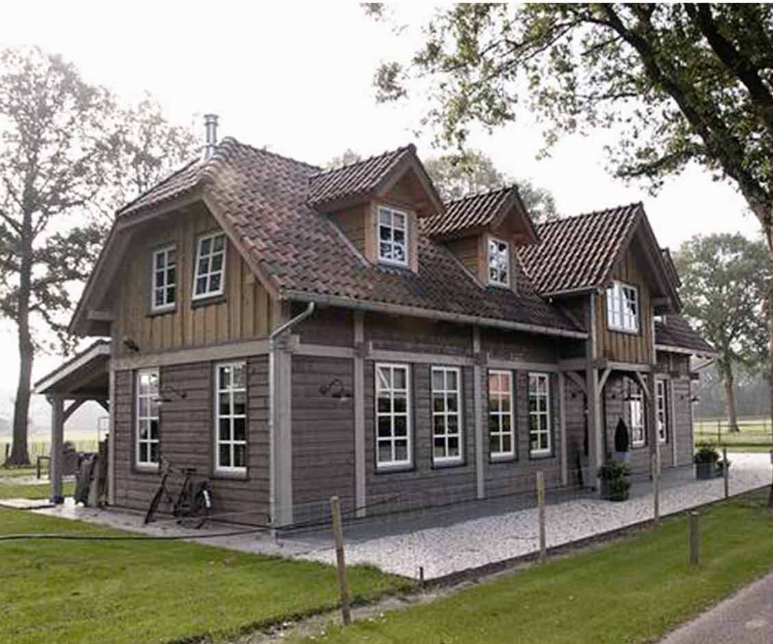 Douglas Houten woonhuis met gastenverblijf in Heerle gerealiseerd door Henk Bennink Exclusieve Houtbouw